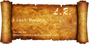 Liszt Renátó névjegykártya